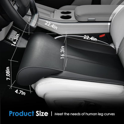 FLORICH Car Seat Extender Leg Support Cushion for Driver Seats Office Chair, Leather Widened seat Cushion for Long Drivers Universal Car Seat Cushion Legs Rest Pads-Black