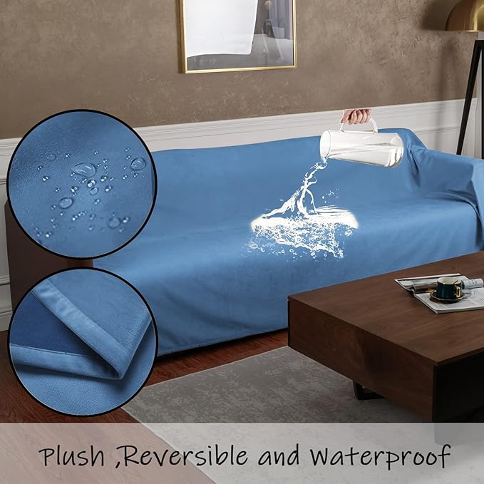 Ameritex Pet Bed Blanket Reversible 100% Waterproof Velvet Super Soft for Sofa and Bed