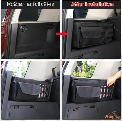 Aunginsy Car Trunk Organizer Compatible with Toyota FJ Cruiser 2007-2021+, 1PCS Trunk Storage Box Backseat Hanging Organizer Rear Left Storage Bag Organizer Multi-Compartment Oxford Cloth Accessories