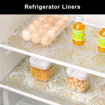 Cooyes Shelf Liner – Premium Non-Adhesive Cabinet & Drawer Liner for Kitchen – Waterproof Shelf Paper with Modern Pattern – Durable EVA Cabinet Mat – Easy to Cut （23.6" W x 118" L）