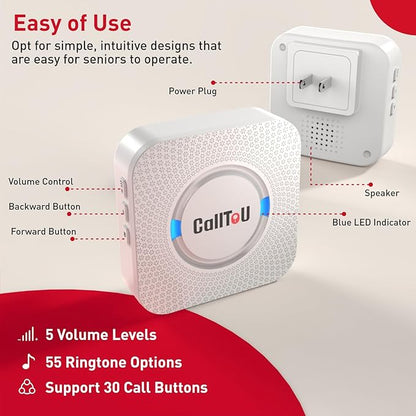 CallToU Wireless Caregiver Pager Smart Call System 2 SOS Call