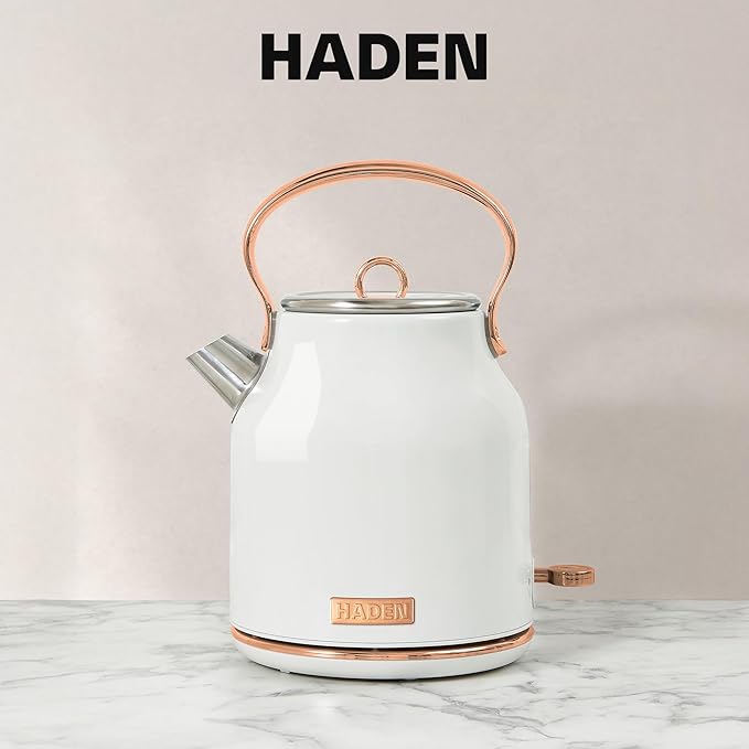 Haden Heritage 1.7 Liter Stainless Steel Electric Kettle, Hot Water Kettle