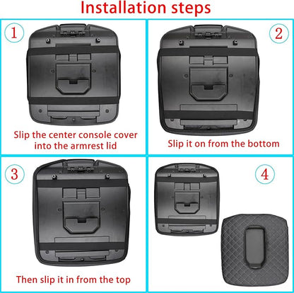 Center Console Armrest Cover for Chevy Silverado/GMC Sierra Accessories 2019-2024 2025 Arm Rest Box Leather Protective Case Middle Console Lid Cushion Pad Only for Jump Seat (Gray Stitches)