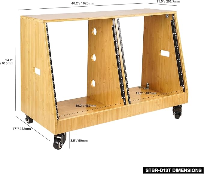 Sound Town DIY 2 x 12U Slanted Studio Rack