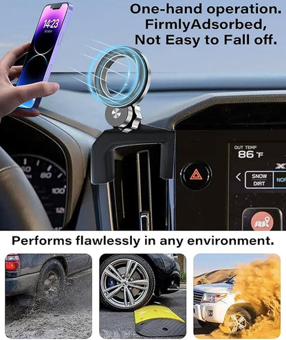 Magnetism Car Phone Holder for Subaru Forester 2025 2026 Accessories Compatible with MagSafe Hands-Free 360 Degree Rotation Adjustable Cell Phone Mount Does Not Affect Air Vent