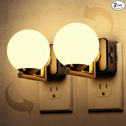 L LOHAS LED Night Lights Plug Into Wall 2 Pack, Dusk to Dawn Sensor, 3000K