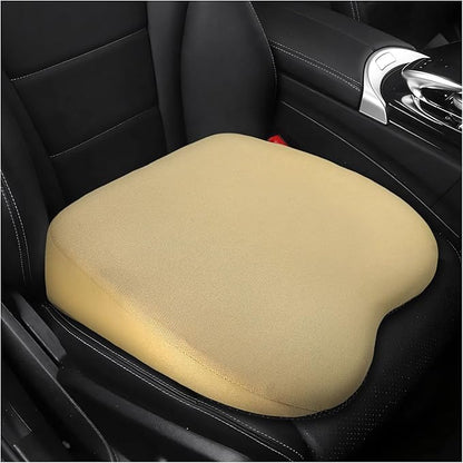 2 in 1 Wedge Car Cushion for Driving, 3 Inch Soft Memory Foam Driver Seat Pad for Lumbar Support, Breathable Low Back Support Pillow Enhances Driving Comfort, Car Accessories (Beige)