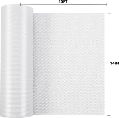 Shelf Liner, 14 Inches x 20 FEET Non-Slip Kitchen Cabinet Liner, Washable Oil-Proof Non-Adhesive Contact Paper for Kitchen Drawer, Cabinet, Shelves, Refrigerator, Storage, Desks, coutertops