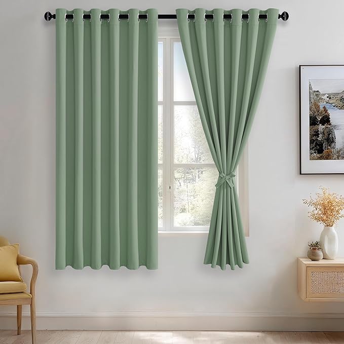 JIUZHEN Light Sage Blackout Curtains
