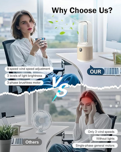 MEIIS Desk Fan, Small Quiet Bladeless Fan