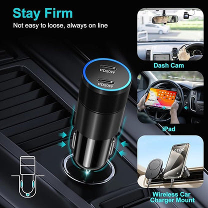 Car Charger Adapter 10 Pack, 65W Multi Port USB C & USB A Car Charger+40W Dual Port USB C Car Charger Cigarette Lighter USB Charger Plug for iPhone 16 15 14 13 12 11 Pad Pro