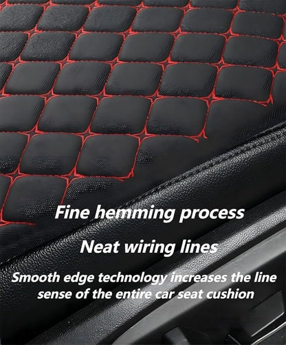 Premium Car Seat Covers for Front Seats, [2-Pack] Plush Soft & Cooling Seat Protector Pads Full Set, Breathable Mesh, Non-Slip Auto Seat Mat for Sweat, Wear Protection (Black red)