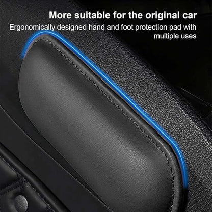 Car Knee Cushion Pad, Memory Foam Microfiber Leather Vehicle Door Armrest Pillow for Leg Elbow, Comfort Automotive Center Console Knee Pad Protector, Universal for Automobile RV Truck (Black)