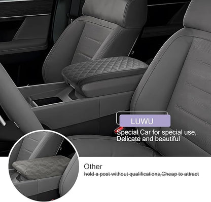 Center Console Cover Compatible with 2024 2025 2026 Hyundai Santa Fe Accessories Santa Fe Armrest Cover 2025 2026 Santa Fe SE/SEL/XRT/Limited/Calligraphy Armrest Console Cover Soft Leather (Black)