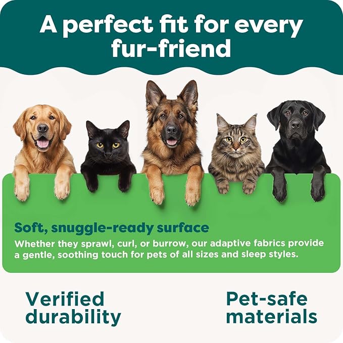 FurHaven Water-Resistant Orthopedic Dog Bed for Large Dogs, Oxford Polycanvas Mattress with Orthopedic Solid Slab Foam for Joint Support, Removable Washable Cover, Large, Deep Lagoon