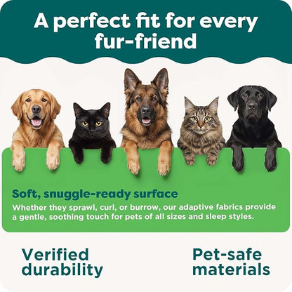 FurHaven Cooling Gel Dog Bed for Medium & Large Dogs, L-Shaped Chaise with Cool Gel-Top Foam with a Solid Orthopedic Foam Base for Joint Support, Washable Cover, Large, Plush & Suede, Stone Gray