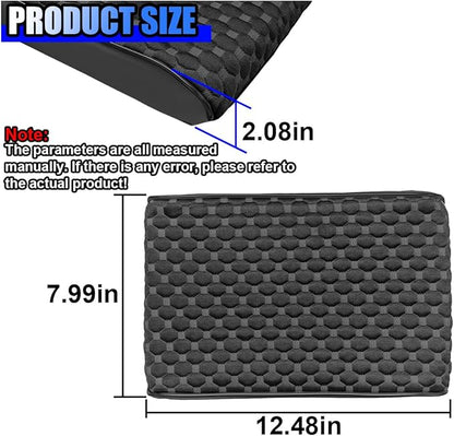 Cool Car Center Console Cushion Pad, Comfortable Ice Silk Car Armrest Cover, Breathable Vehicle Armrest Seat Box Pad Memory Foam, Auto Interior Protection Accessories, Universal for Summer (Black)