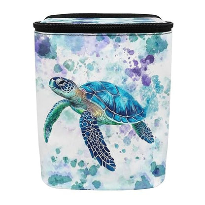 DISNIMO Tie Dye Sea Turtle Car Trash Can with Lid, Car Accessories Leak-Proof Waterproof Car Garbage Bin Collapsible Portable Car Storage Organizer Trash Bag for Car SUV Trucks