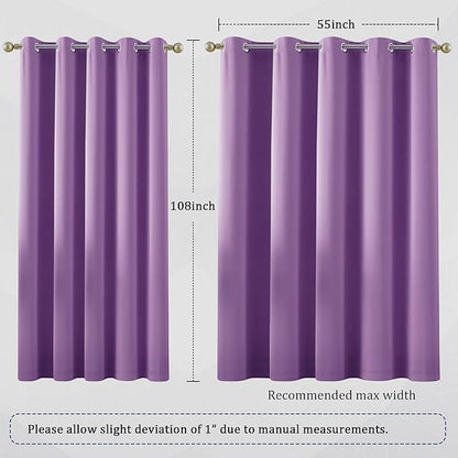 DUALIFE 108 Inch Length Curtain Panels/Drapes