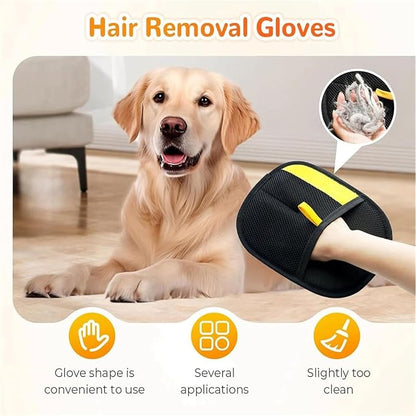 Lobuobi Pet Hair Removal Glove for Cats & Dogs, Electrostatic Gloves Pet Hair, Cat Grooming Gloves for Hairs Removal, for Couch, Clothes, Car, Carpet, Bed, Furniture (2Pcs)