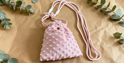 Sugar Glider Bonding Pouch Portable Drawstring Pouch Soft Sleeping Bag with Pink Braided Ribbon Small Animal Carrier (Pink)