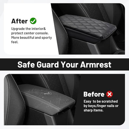 Autorder Center Console Cover for 2024-2025 2026 Subaru Crosstrek/Impreza Accessories Armrest Cushion Cover Nappa Leather Middle Console Covers Crosstrek/Impreza Console Cushion Pad Anti-Scratch