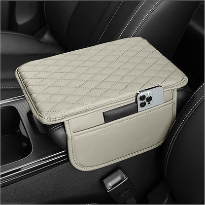 Car Center Console Cover for Hummer H2 2003-2009, Car Armrest Cover Cushion Arm Rest Cover Auto Interior Arm Rest Seat Box Pad Accessories,Beige