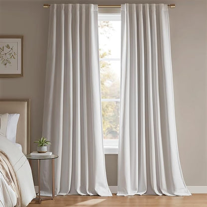 Madison Park Karien 100% Blackout Curtains 52x84 – White, 2-Layer Noise