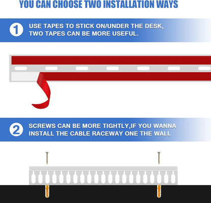 Cable Duct Management Raceway Kit, 62.8" (4 x 15.7) Server Rack Cable Management, Cable Management for Hide Network HDMI VGA Cable, Open Slot Cable Track Desk Wire Channel, Cable Raceway White 4 Pack