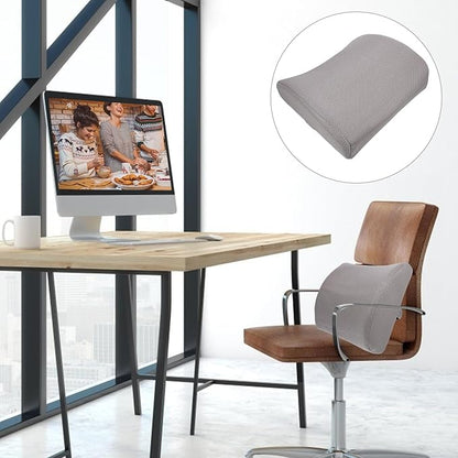 ABOOFAN Memory Foam Lumbar Support Cushion Car Seat Pad Lower Back Waist Pillow Office Chair Backrest Cushion Gray for Seasons Driving and Office Use