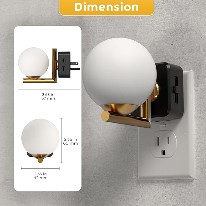 L LOHAS LED Night Lights Plug Into Wall 2 Pack, Dusk to Dawn Sensor, 3000K