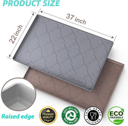 SIKADEER 37" x 22" Under Sink Mat Waterproof, Silicone Mat Kitchen Drawer Shelf and Cabinet Liner, Sink Protector for Kitchen Organizers and Storage, Boot Tray Pet Food Mats