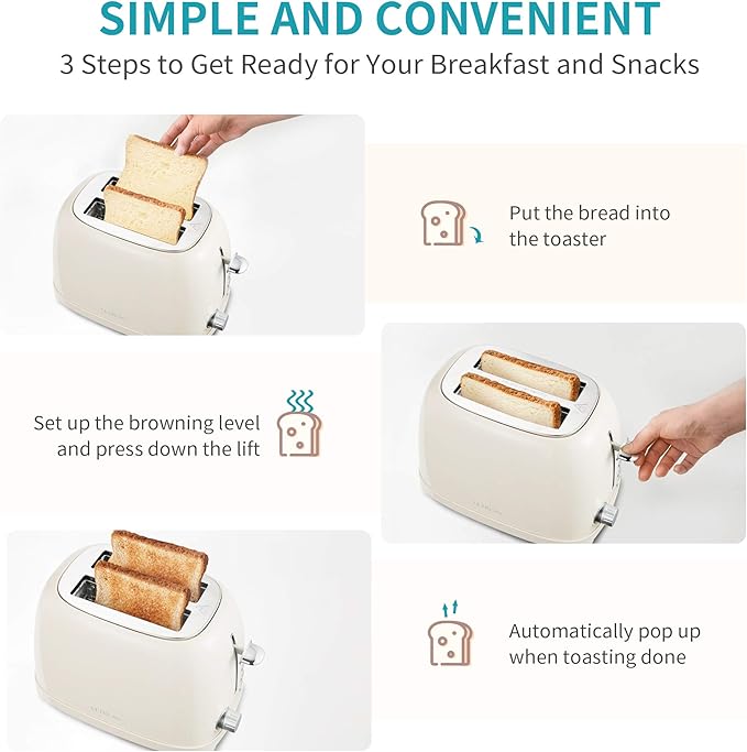 Ultrean Toaster 2 Slice with Extra-Wide Slot