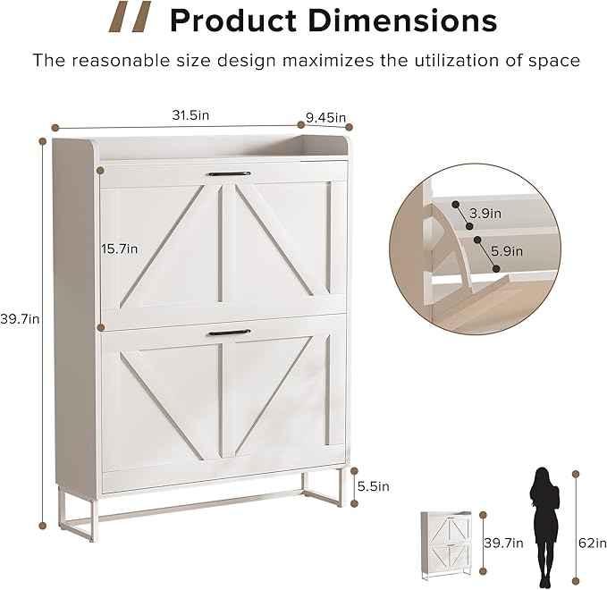 EOYUTLLY Shoe Cabinet for Entryway