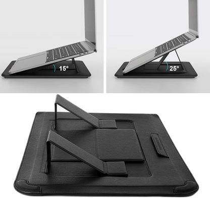 Nillkin Laptop Sleeve 15.6 inch, MacBook Sleeve with Adjustable Stand & Mouse Pad, 2 Stand Modes, 15 inch Laptop Case, Slim MacBook Accessories for Samsung/Surface/Chromebook/HP 13-15.6 inch, Black