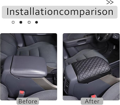 Center Console Armrest Cover for Honda Pilot 2003 2004 2005 2006 2007 2008 Accessories, Leather Armrest Lid Cushion Pad, Armrest Seat Box Cover Mat (no Pockets)
