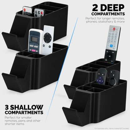 BRAINWAVZ Game Controller, Remote Control Holder & Pen Organizer, Ideal for Side Tables & Desktops (For 3 to 5 Remotes, 1 Game Controller, Pens & Stationery)