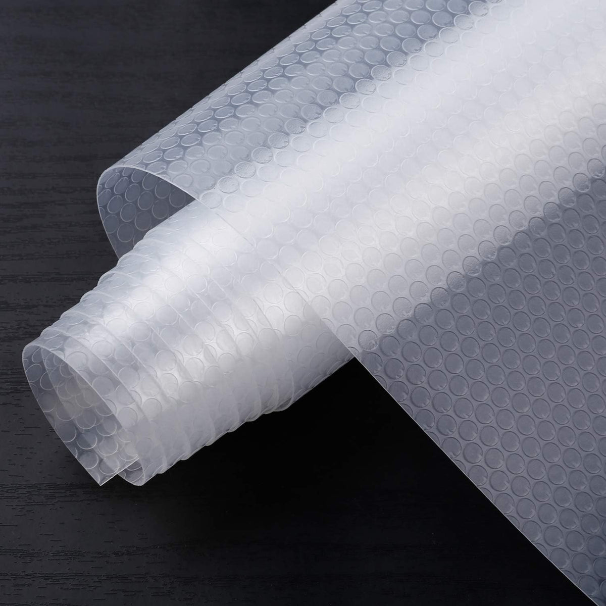 HooTown Refrigerator, Fridge Shelf Liners and Drawer Mats 11.8 Inch Wide x 32.8 Feet Long, Non Adhesive EVA Plastic Washable Waterproof Pads for Kitchen Cabinet, Pantry Closet, Cupboard, Transparent