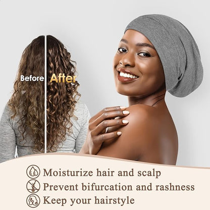 OLESILK 100% Mulberry Silk Bonnet for Sleeping Women, Silk Hair Wrap for Sleeping, Silk Sleep Bonnet for Women&Men, Real Silk, Not Satin, Light Grey