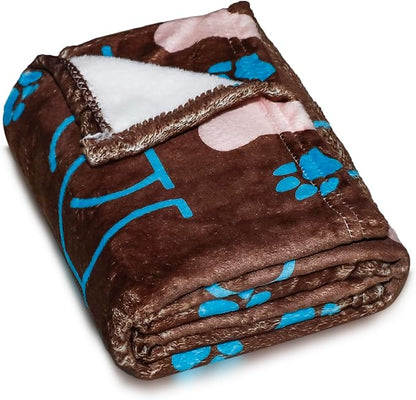 Gowyeg Dog Blanket for Small Dogs Washable-Soft Fluffy Puppy Blanket with Premium 300GSM Coral Fleece,Cozy Calming Cat Blankets for Indoor Cats for Kitten Doggy,Coffee,43x30IN