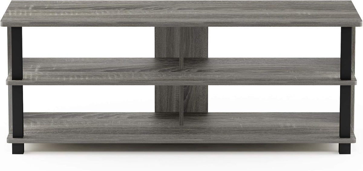 Furinno Turn-N-Tube Shoe Rack, 3-Tier Shoe Organizer, Compact Shoe Storage with Open Shelves, 15.5 x 41.1 x 15.8, for Closet Entryway, Office, Garage, French Oak/Black