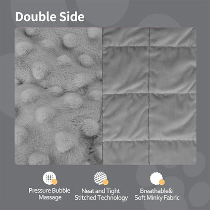 LaSyL Weighted Blanket for Pets | Thunder Blanket for Dogs Anxiety | Premium Soft Minky | Relaxation & Calming & Anti Anxiety | Used in Car, Bed, Couch | Dark Grey, Washable Large 40" L x 47" W