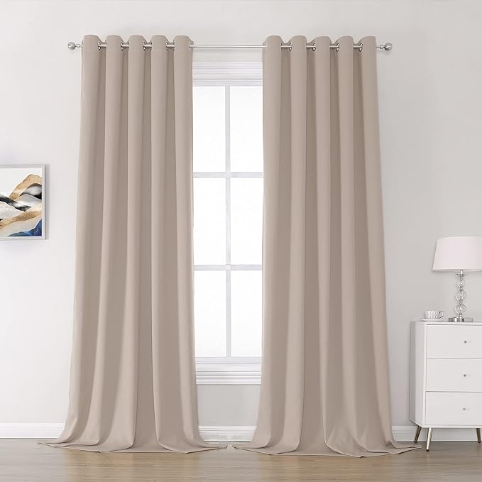 DUALIFE Light Coffee Color Curtains