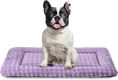 Yaning Dog Bed Mat Crate Pad for Medium Dogs, Washable Soft Pet Sleeping Mat Kennel Pad with 3D Bubble Pattern, Dusty Purple, 30"x 19"