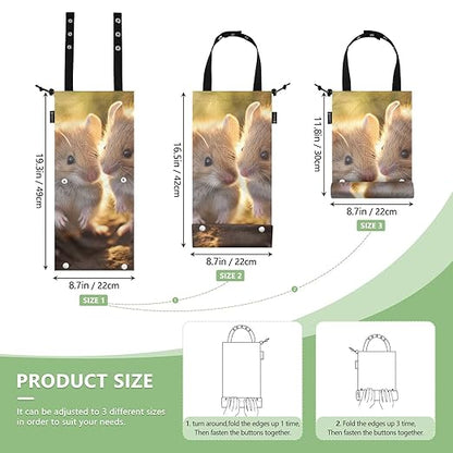 ALAZA Hanging Car Trash Bags Garbage Bag Trash Can for Back Seat Small Mice Cute Washable Storage Bag Retractable 2 Pack