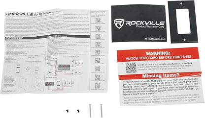 Rockville VOL70200 Black 200W 70V Volume Control Zone Controller, Single Gang