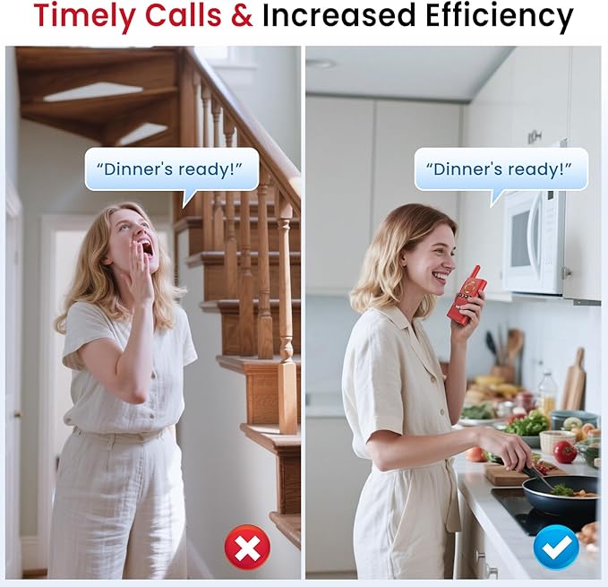 CallToU 2 Way Intercom for Elderly 3300FT Rechargeable 1000mAh Battery