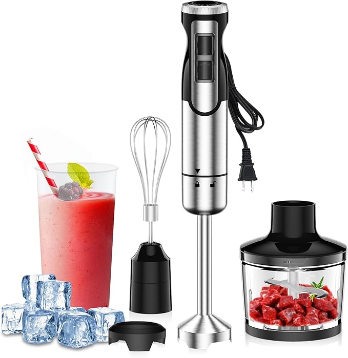 1800W Immersion Blender Handheld 4-in-1 Hand Blender Stick