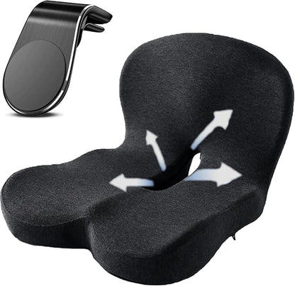 Back and Seat Cushion, Trucker Seat Cushions for Long Sitting, Car seat Cushion with Back Support, Seats Cushions for Lumbar Pain and Supporting The HIPS, Trucker Essentials (A)