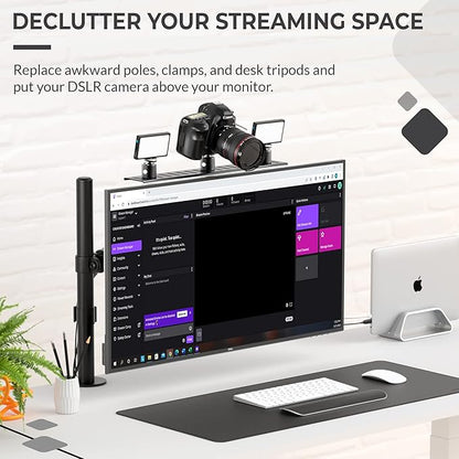 HumanCentric DSLR Monitor Mount Large, Desk Camera Mounting, Light Webcam